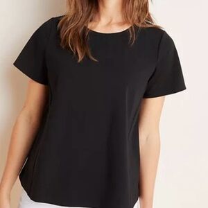 Anthropologie Eri & Ali Gingham-Peplum Back Short Sleeve Top